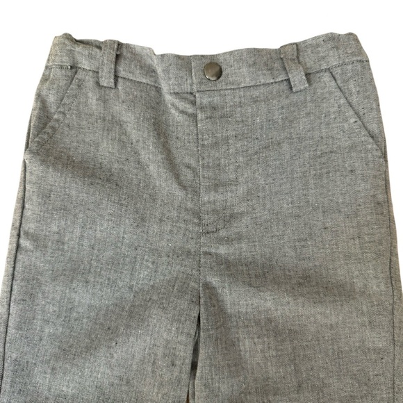 NWT MINICLASIX 2 Piece Woven Striped Shirt and Pant Set Sage Grey Size 12M - Picture 9 of 16